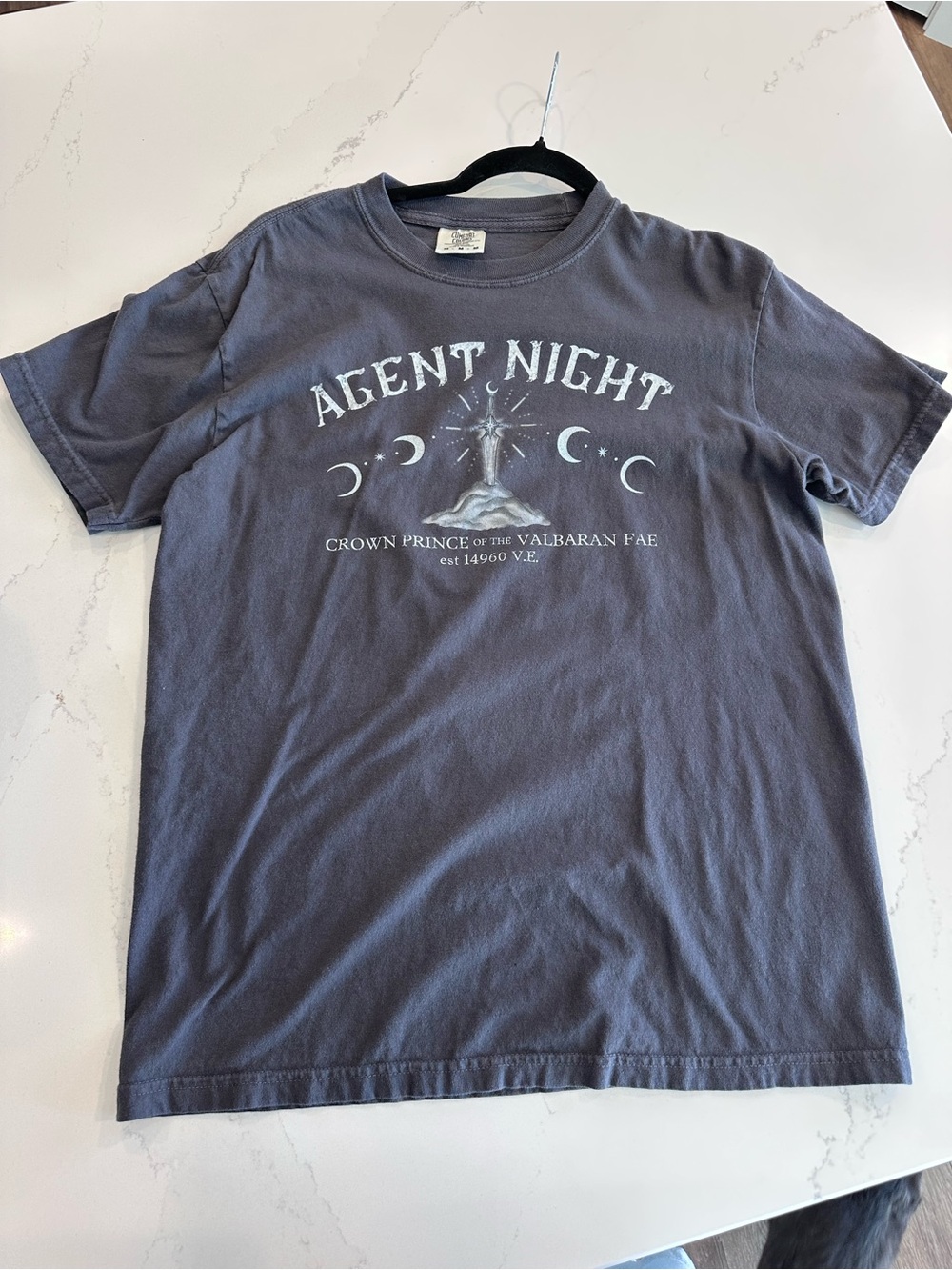 Comfort Colors Charcoal 'Agent Night' Graphic Tee - Crescent City